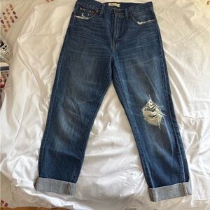 Madewell Blue Boyfriend Jeans Relaxed Fit Distressed
